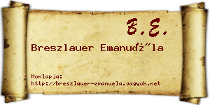 Breszlauer Emanuéla névjegykártya